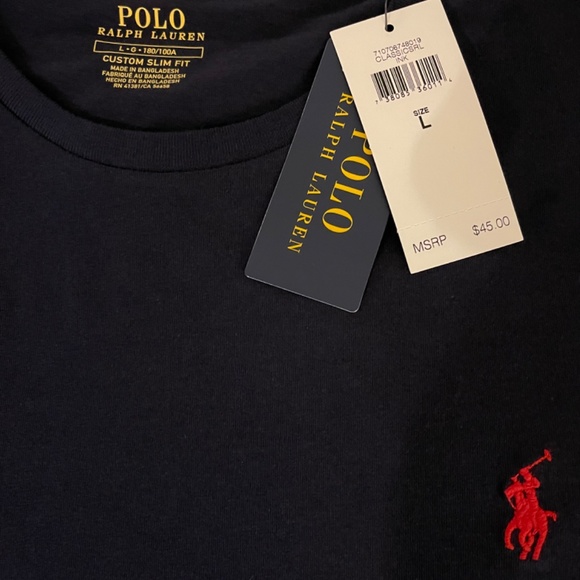 NWT Large Polo Ralph Lauren Custom Slim Fit Tshirt - Picture 2 of 2